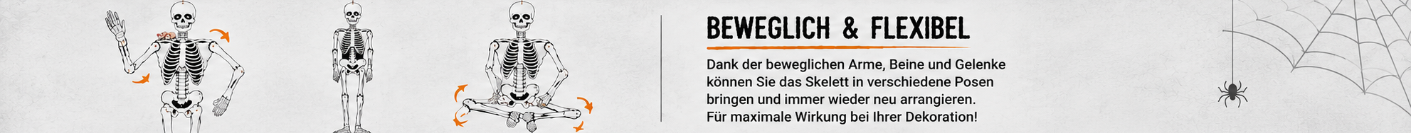 Halloween Deko-Skelett mit beweglichen Armen und Beinen